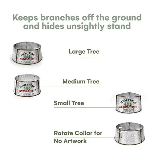 Hallops Original Tree Collar Adjustable Base Cover Christmas Decor White