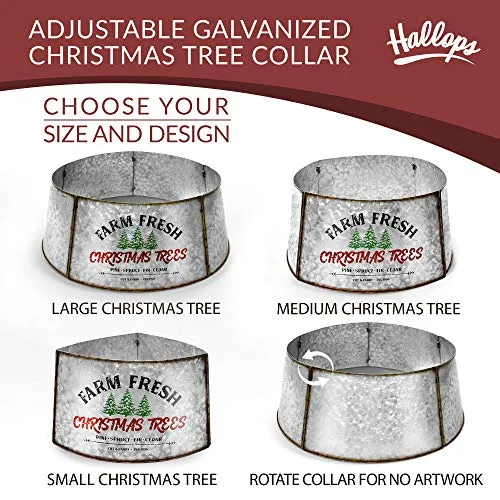 Hallops Original Tree Collar Adjustable Base Cover Christmas Decor White