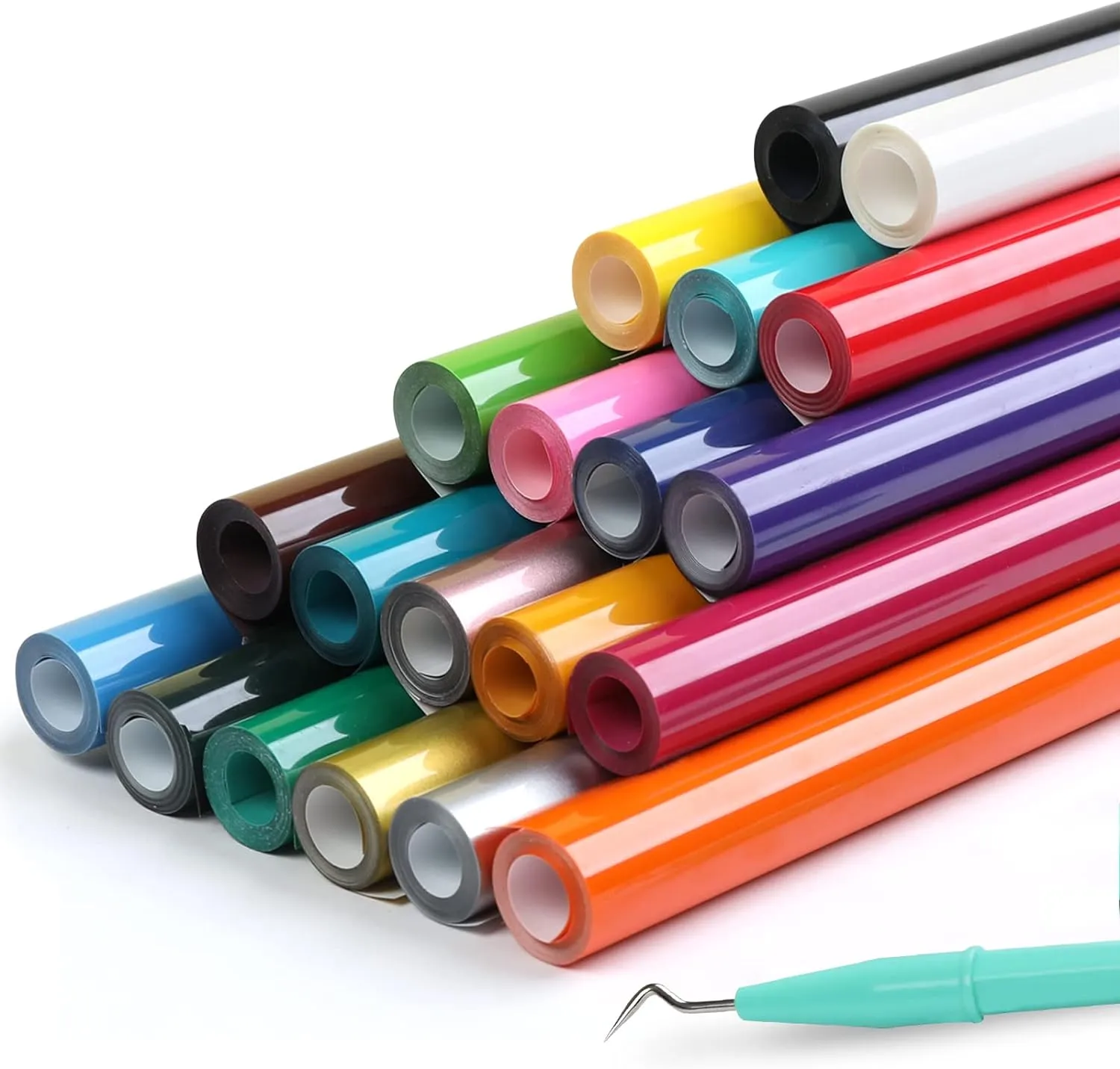 [HTV Bundle] T shirt Heat Press Machine-10"X10" Great Valued  Bundle(20rolls HTV vinyl-20colors   Heat Press Mat ≥$86)