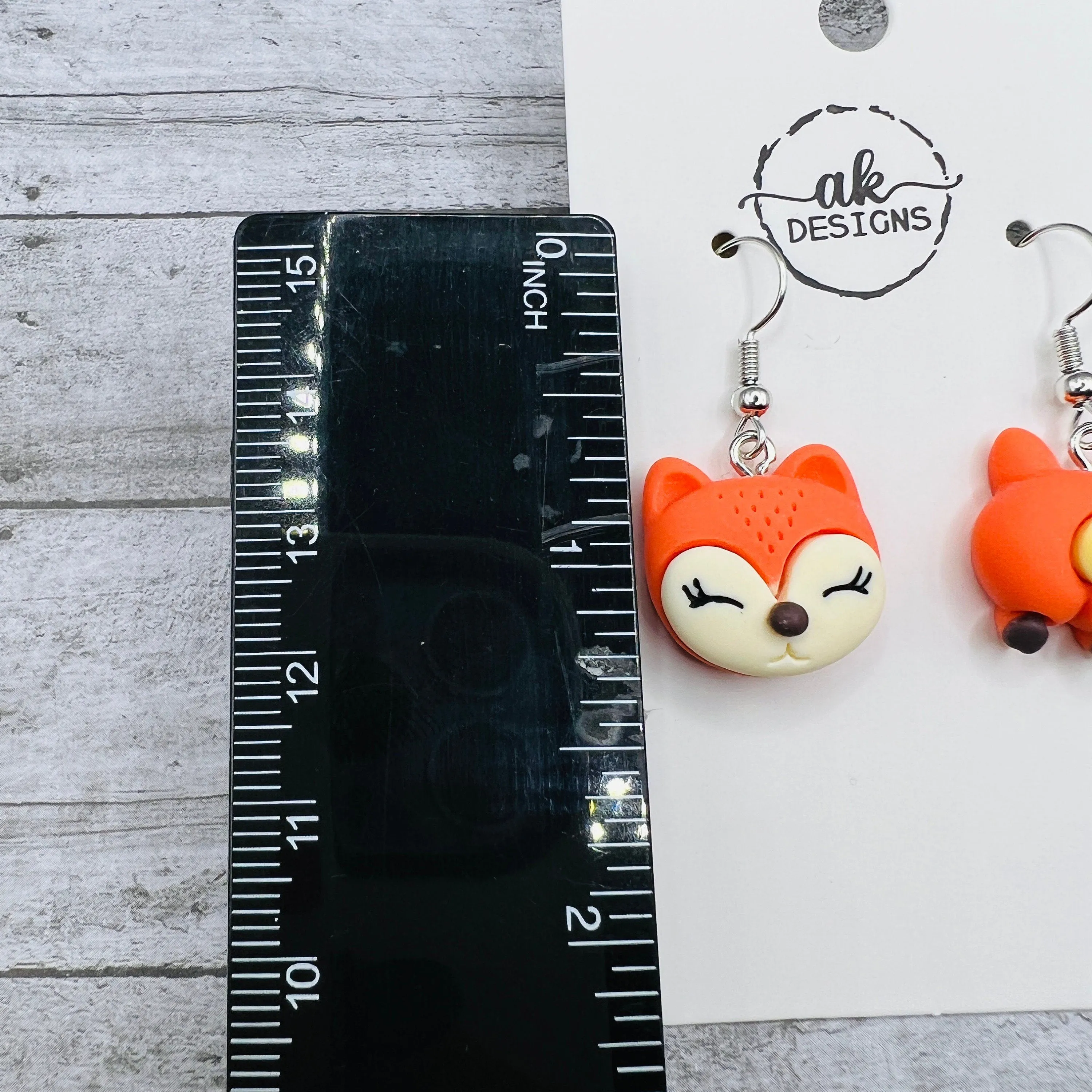 Hypoallergenic Kawaii Fox Mismatched Face and Butt  Earrings - Clearance