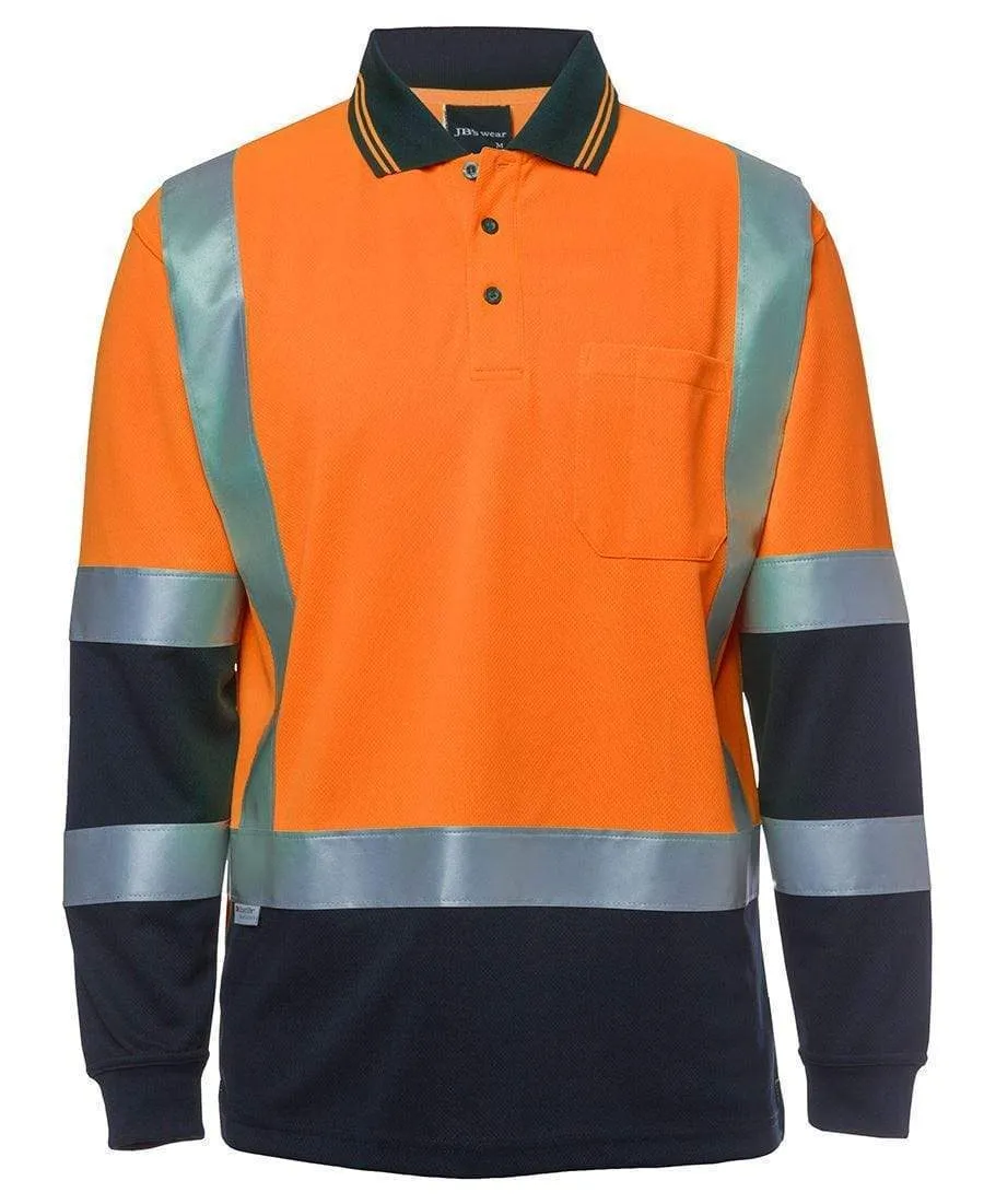 JB'S Hi-Vis Long Sleeve H Pattern Trad Polo 6DHL