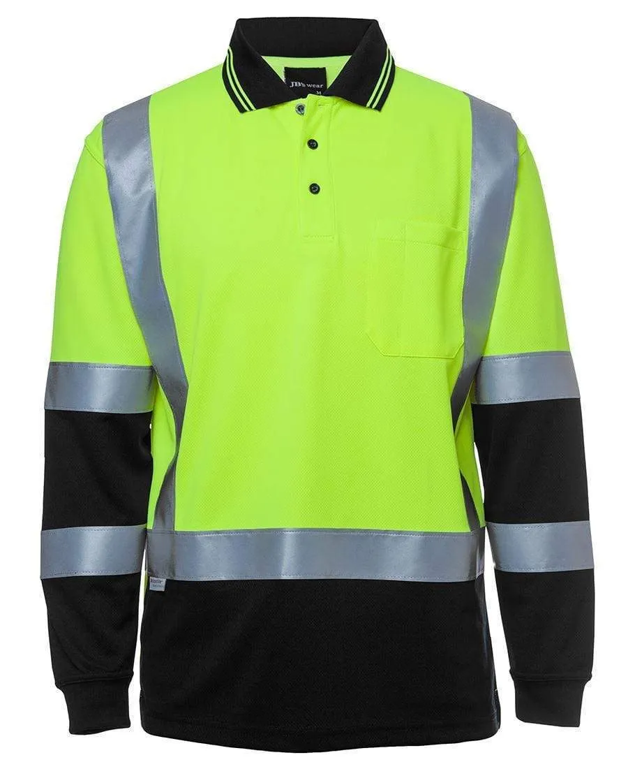 JB'S Hi-Vis Long Sleeve H Pattern Trad Polo 6DHL