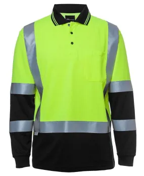 JB'S Hi-Vis Long Sleeve H Pattern Trad Polo 6DHL