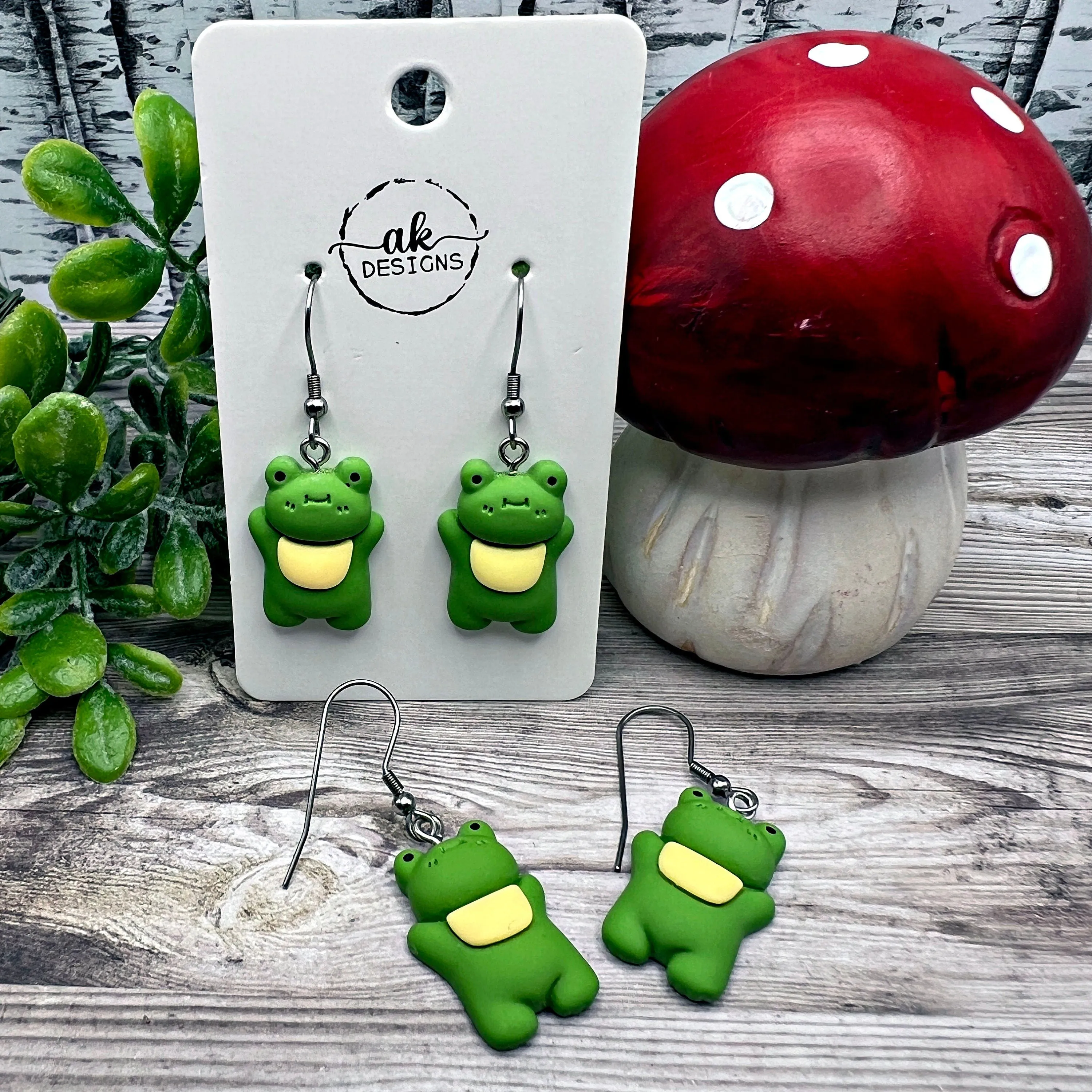 Kawaii Cartoon Frog Earrings