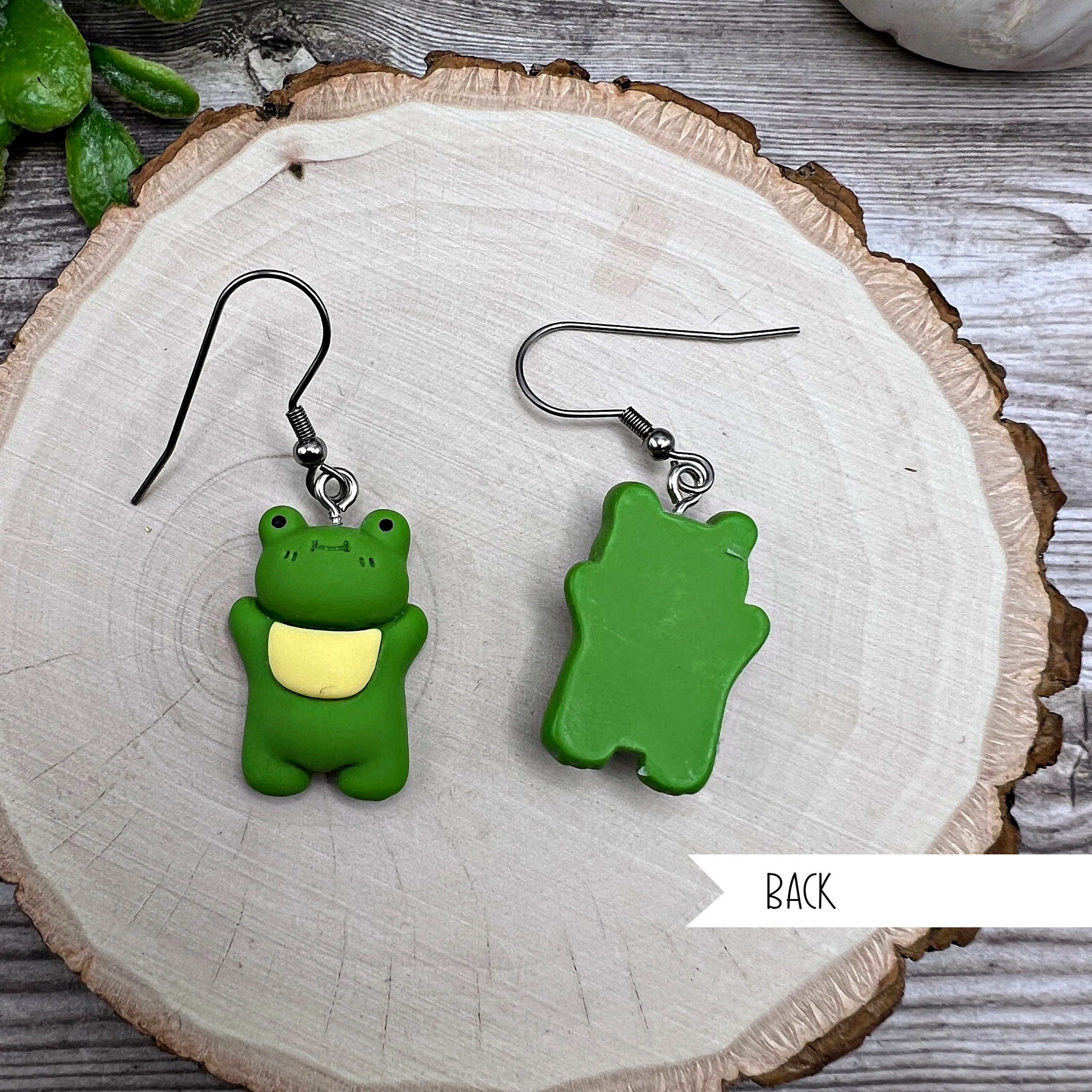 Kawaii Cartoon Frog Earrings