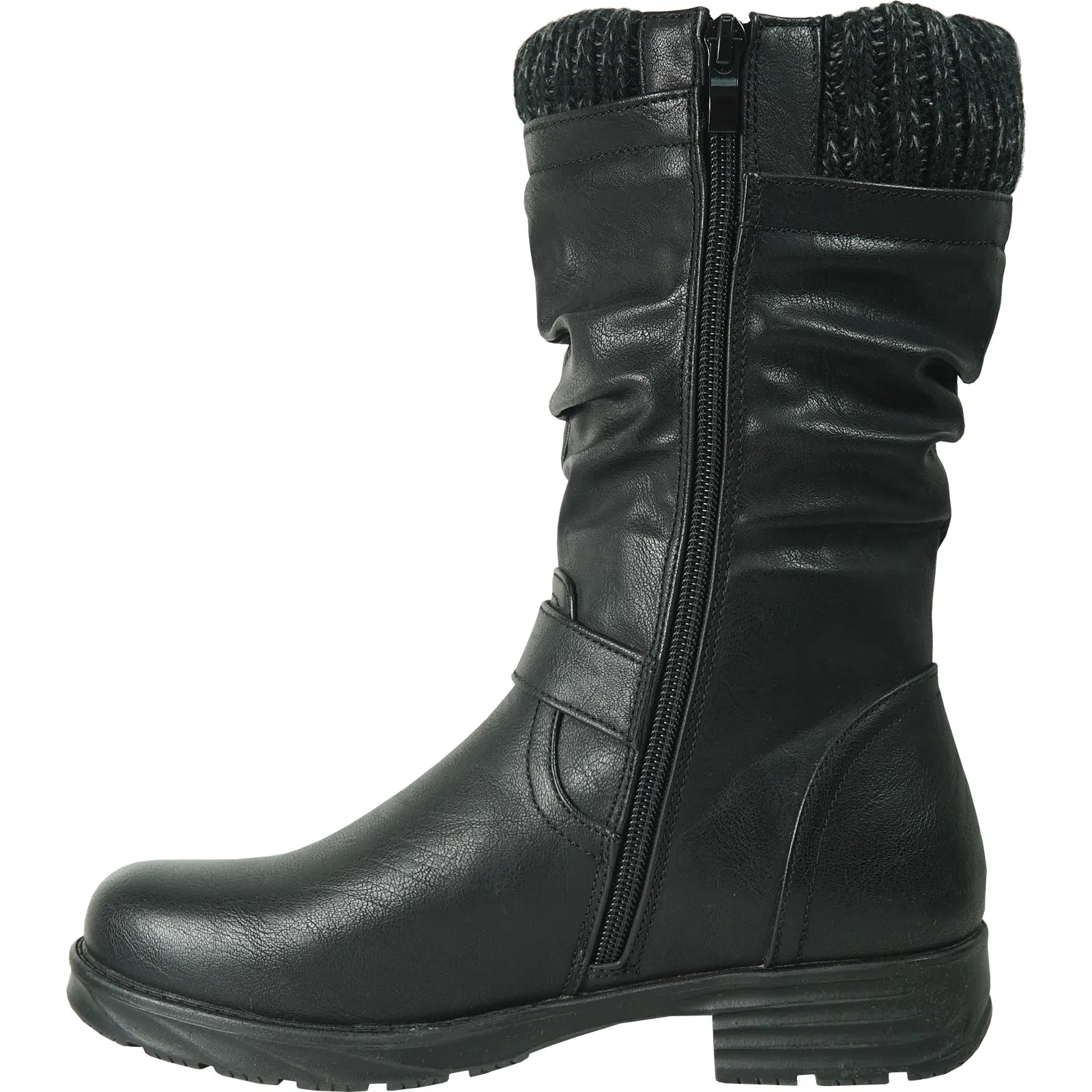 KOZI Canada Waterproof Women Boot CAROLINA Ankle Winter Fur Casual Boot Black Wide Calf