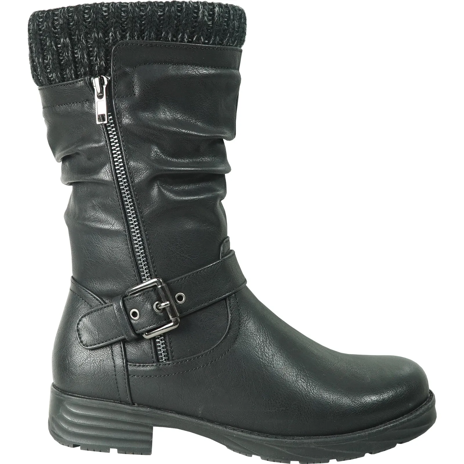 KOZI Canada Waterproof Women Boot CAROLINA Ankle Winter Fur Casual Boot Black Wide Calf