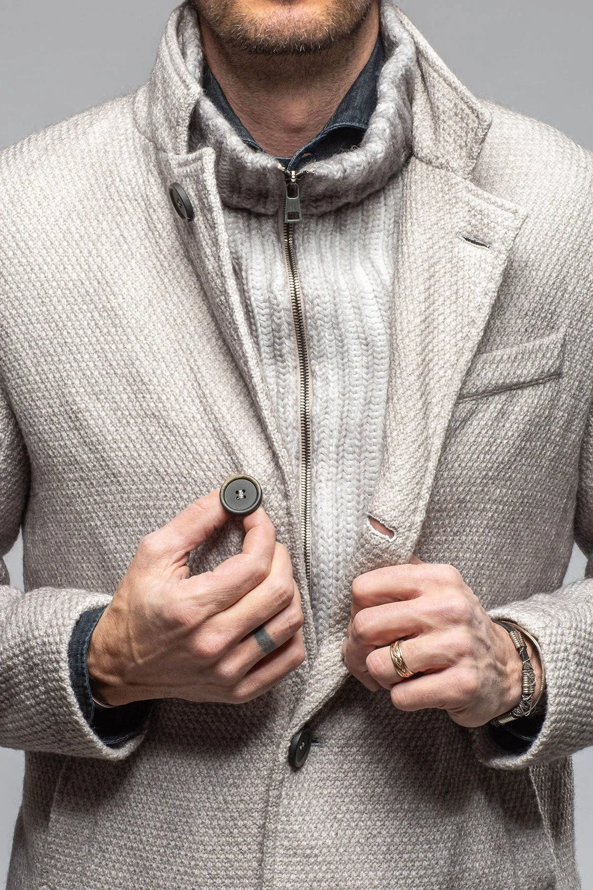 Leon Knit Jacket in Ice