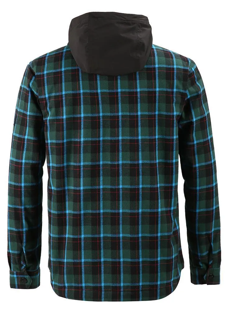 men's autumn and winter blue and green plaid shirt ski suit waterproof thick warm veneer trend loose snow suit