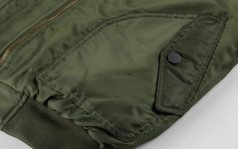 Men's Winter Warm Hooded Thermal Padded Bomber With Faux Fur Collar