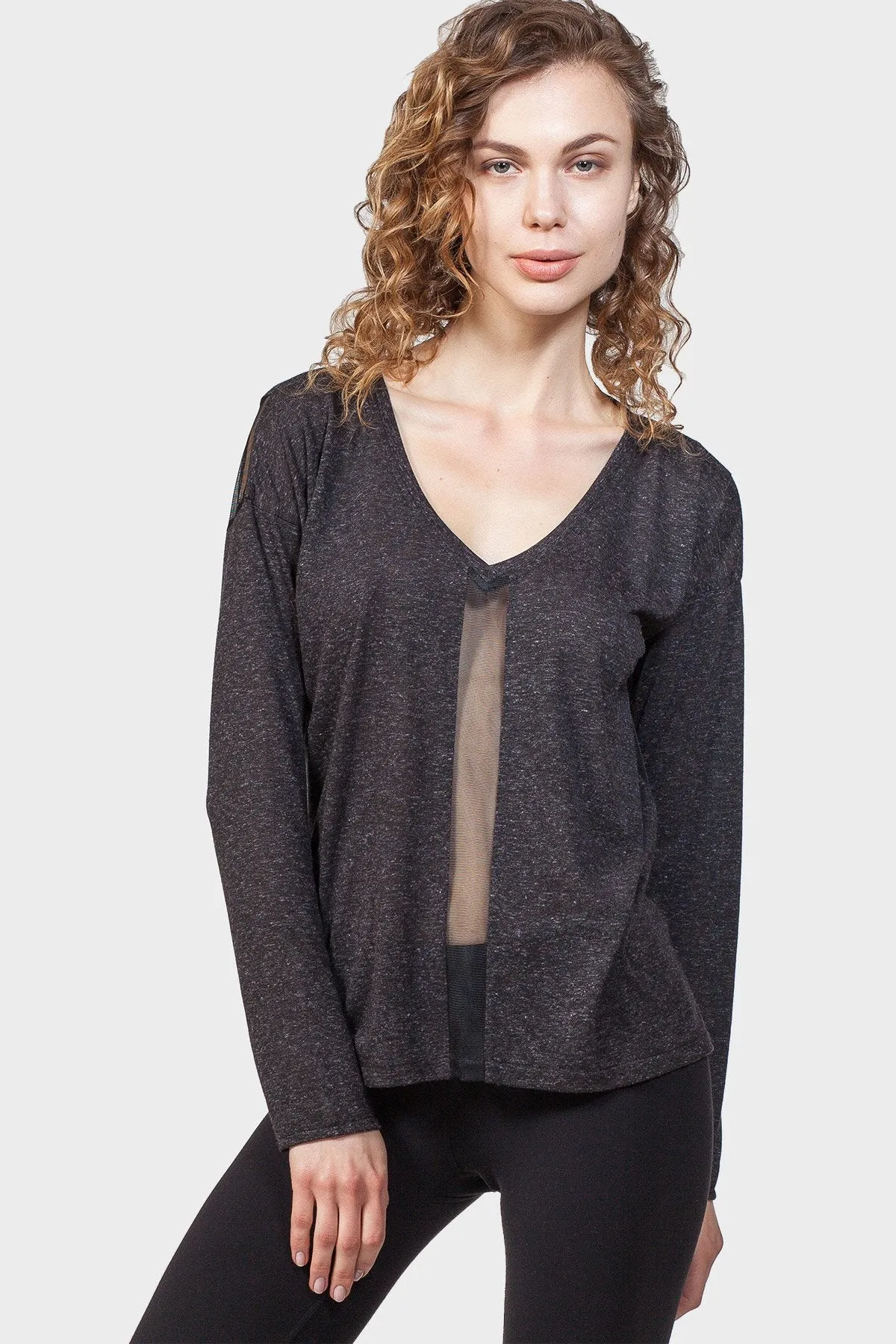 MESH PANEL LONG SLEEVE TEE