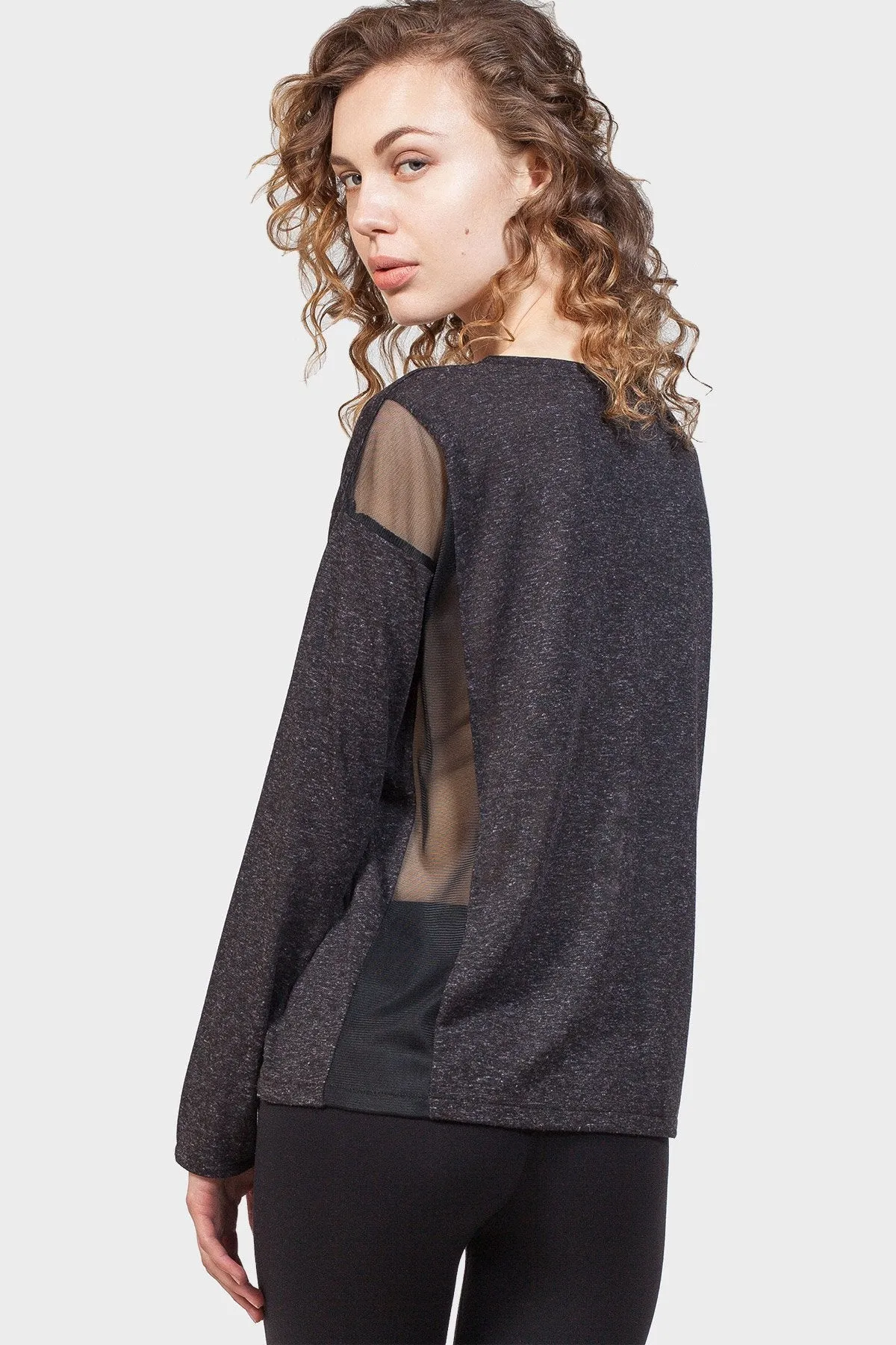 MESH PANEL LONG SLEEVE TEE