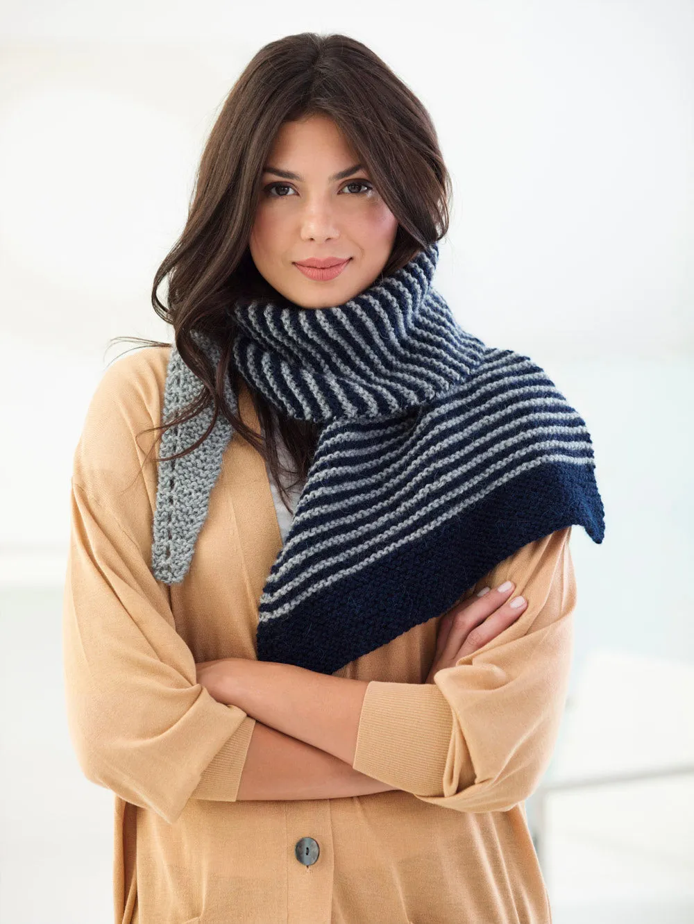 Modern Striped Scarf (knit)