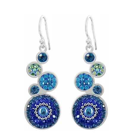 Mosaic Crystal Earrings, Bubble Drop