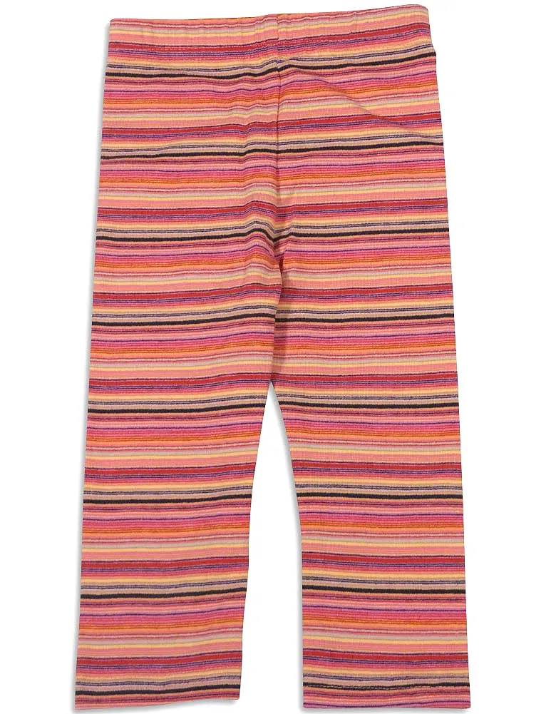 Mulberribush Infant Girls Striped Elastic Waist Leggings Pant Bottoms