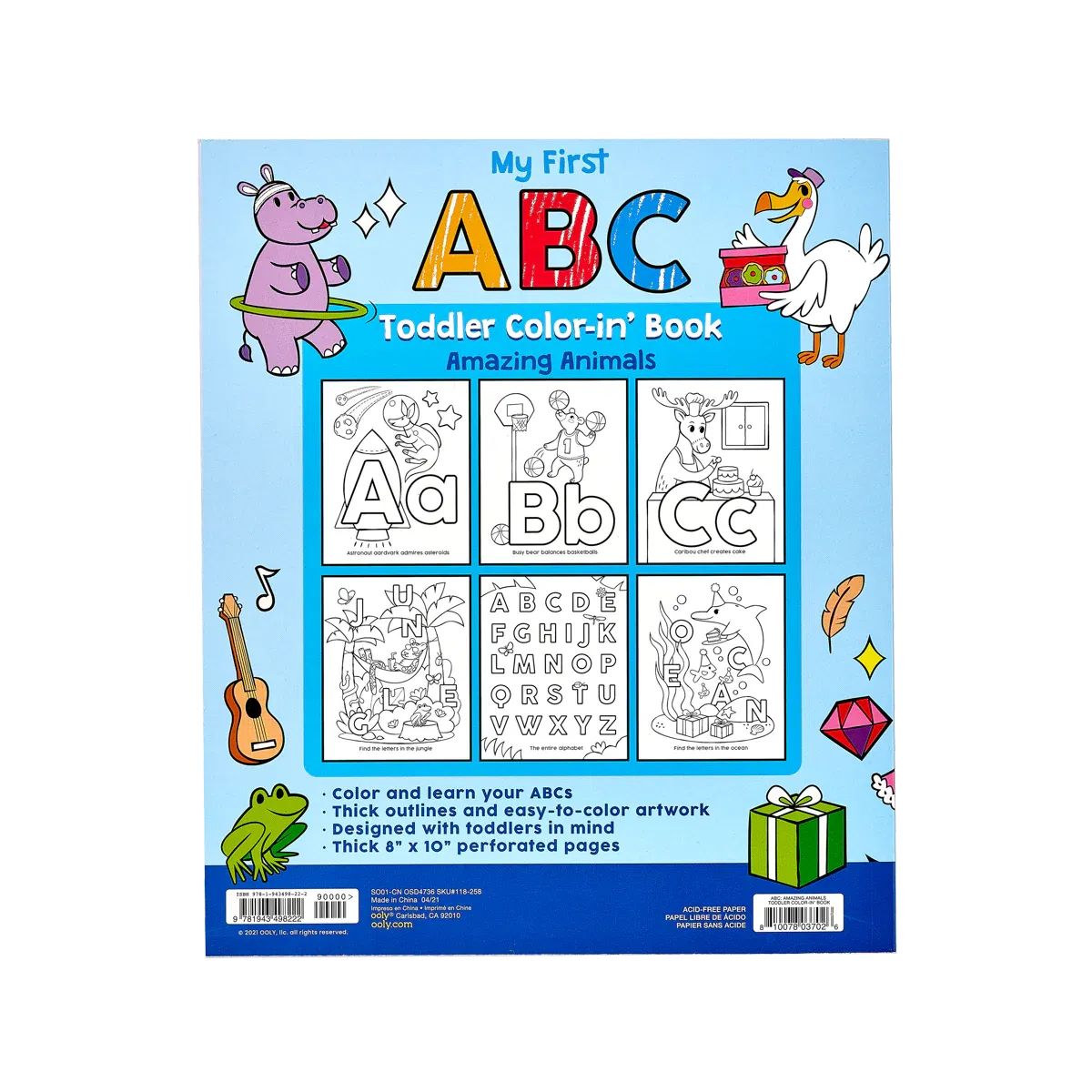 Ooly ABC: Amazing Animals Toddler Coloring Book