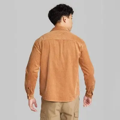 Open Box - Men's Casual Fit Corduroy Button-Down Shirt - Original Use Brass S