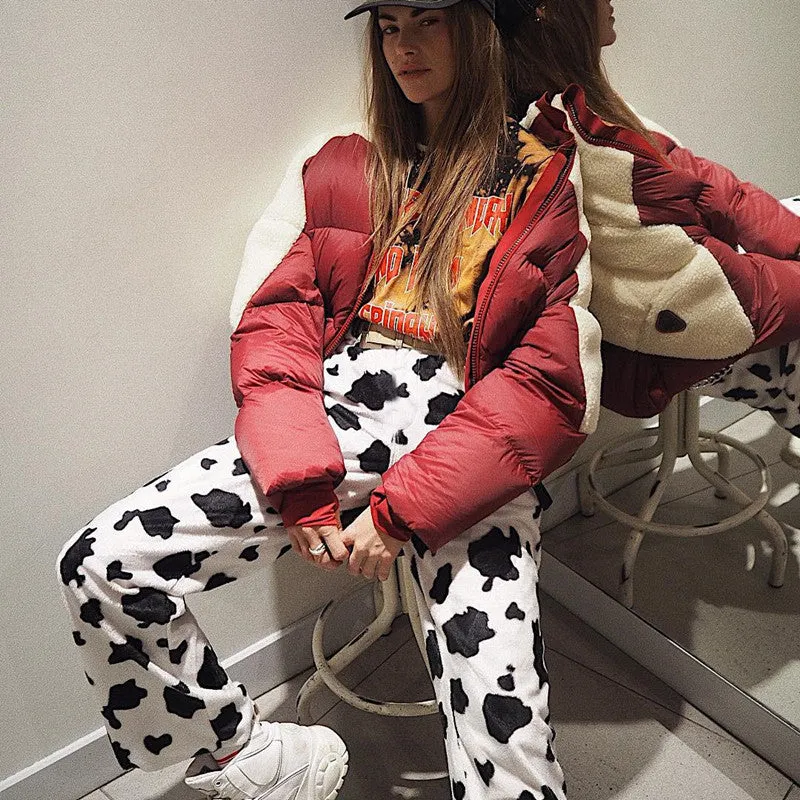 Party Elastic High Waist Print Wide Leg Pants