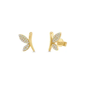 Pave Butterfly Studs