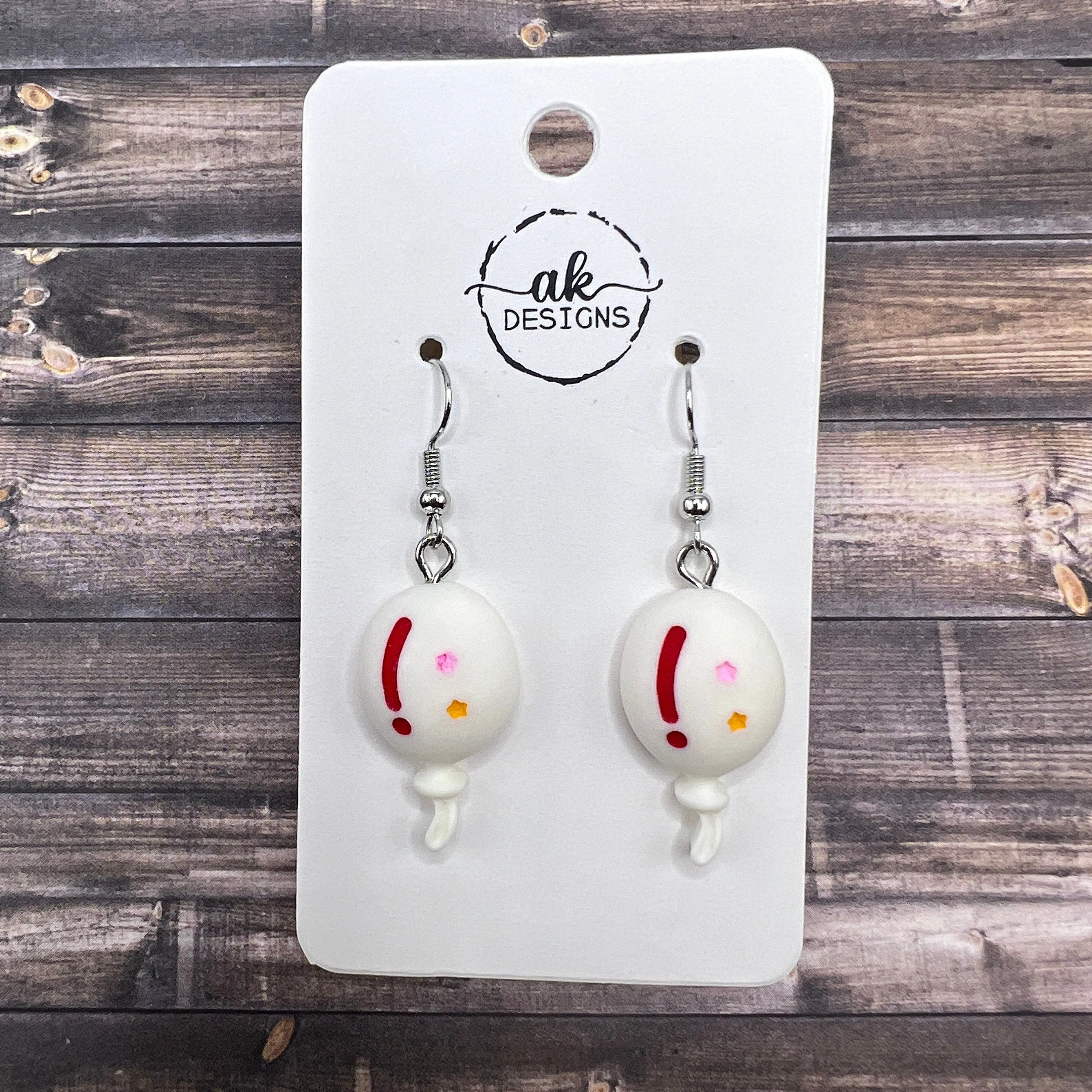 Puffy Cartoon Balloon Earrings, Birthday Party, Baby Shower, Hypoallergenic - Clearance