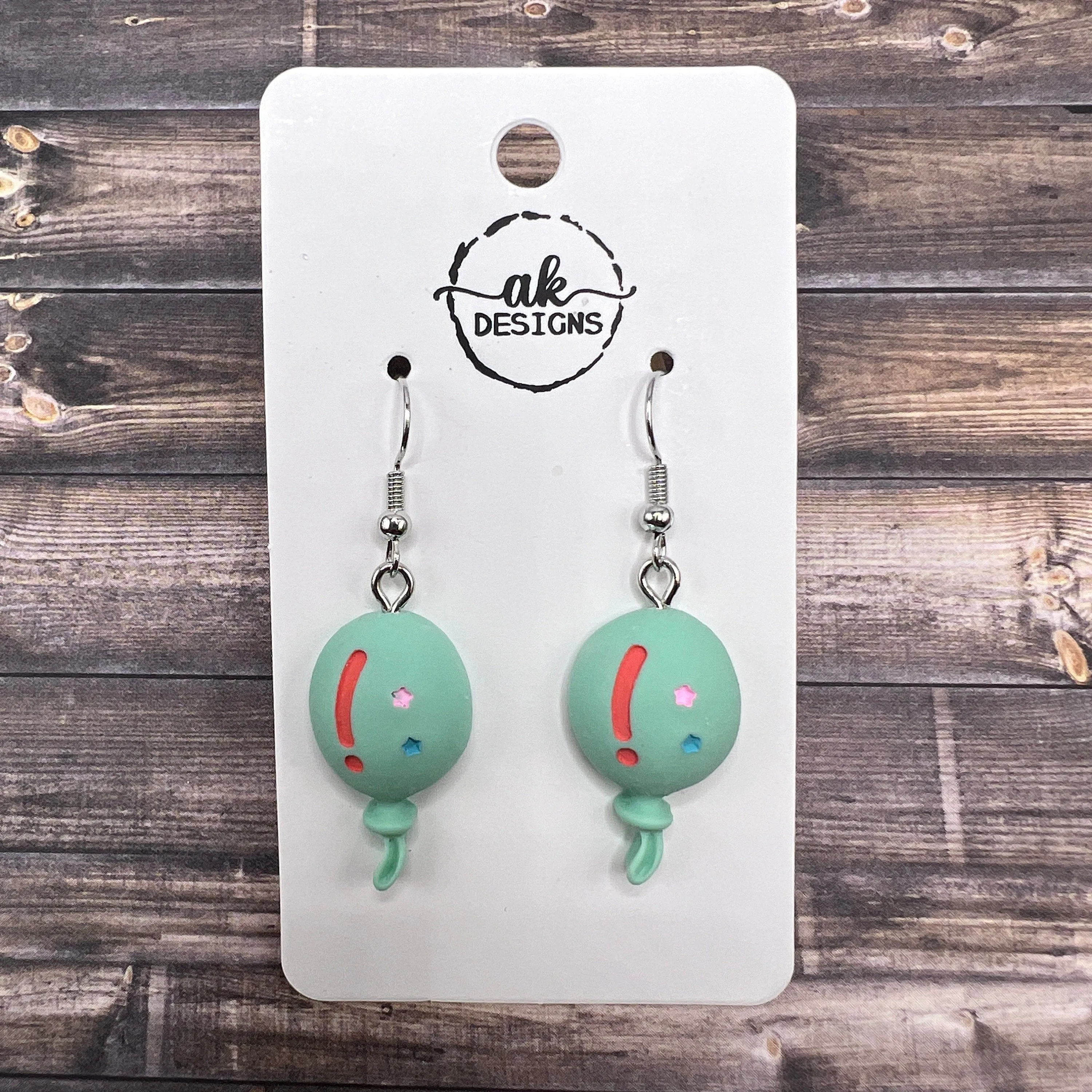Puffy Cartoon Balloon Earrings, Birthday Party, Baby Shower, Hypoallergenic - Clearance
