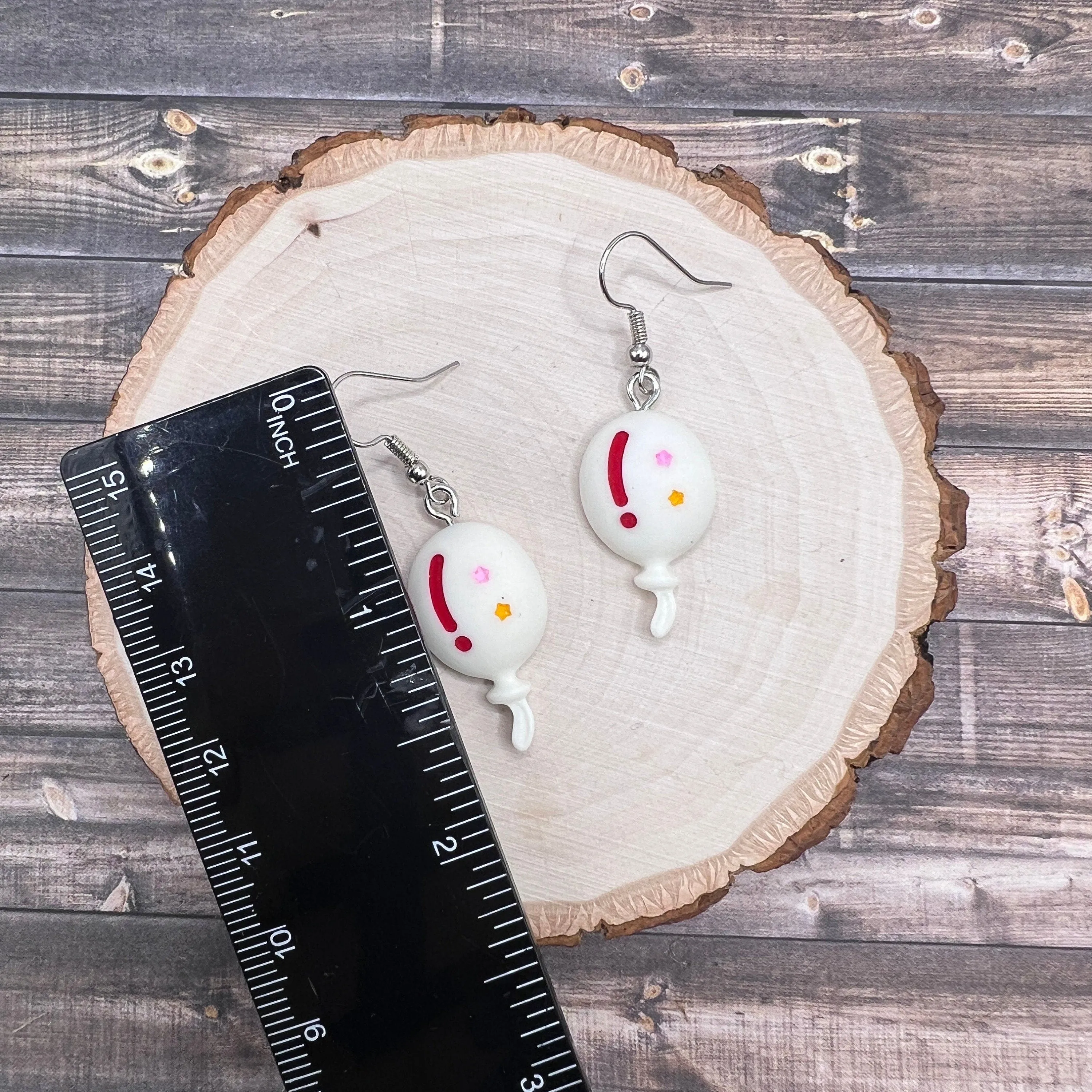 Puffy Cartoon Balloon Earrings, Birthday Party, Baby Shower, Hypoallergenic - Clearance
