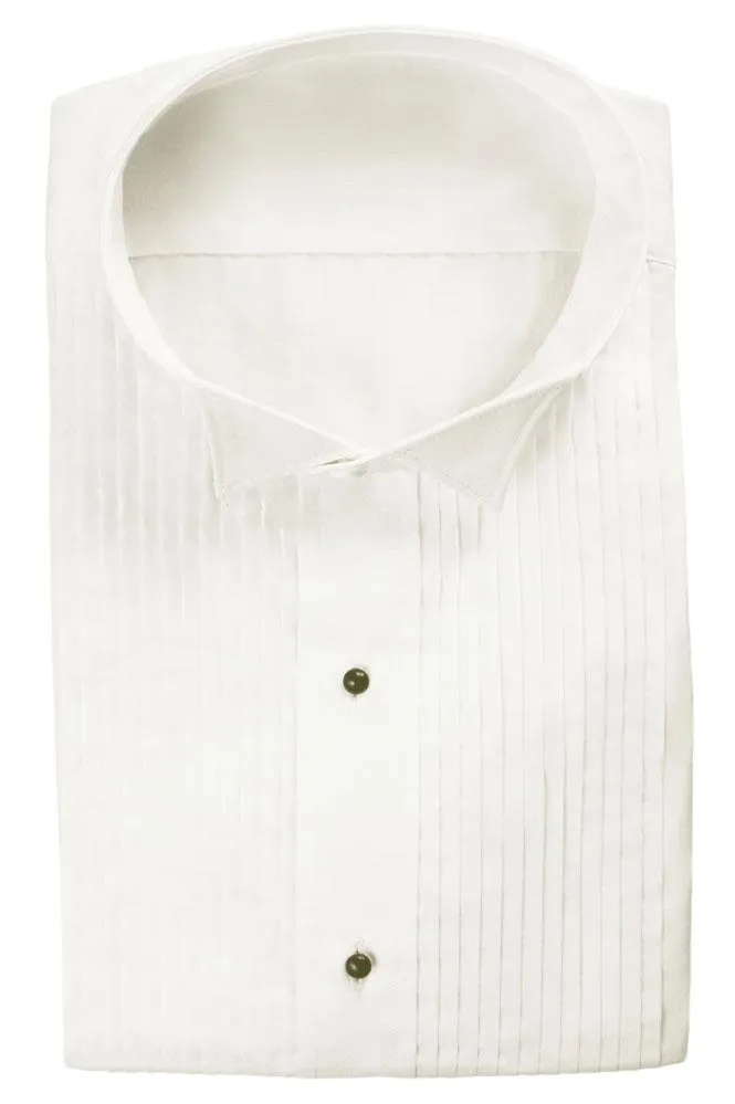 "Dante" Ivory Pleated Wingtip Tuxedo Shirt