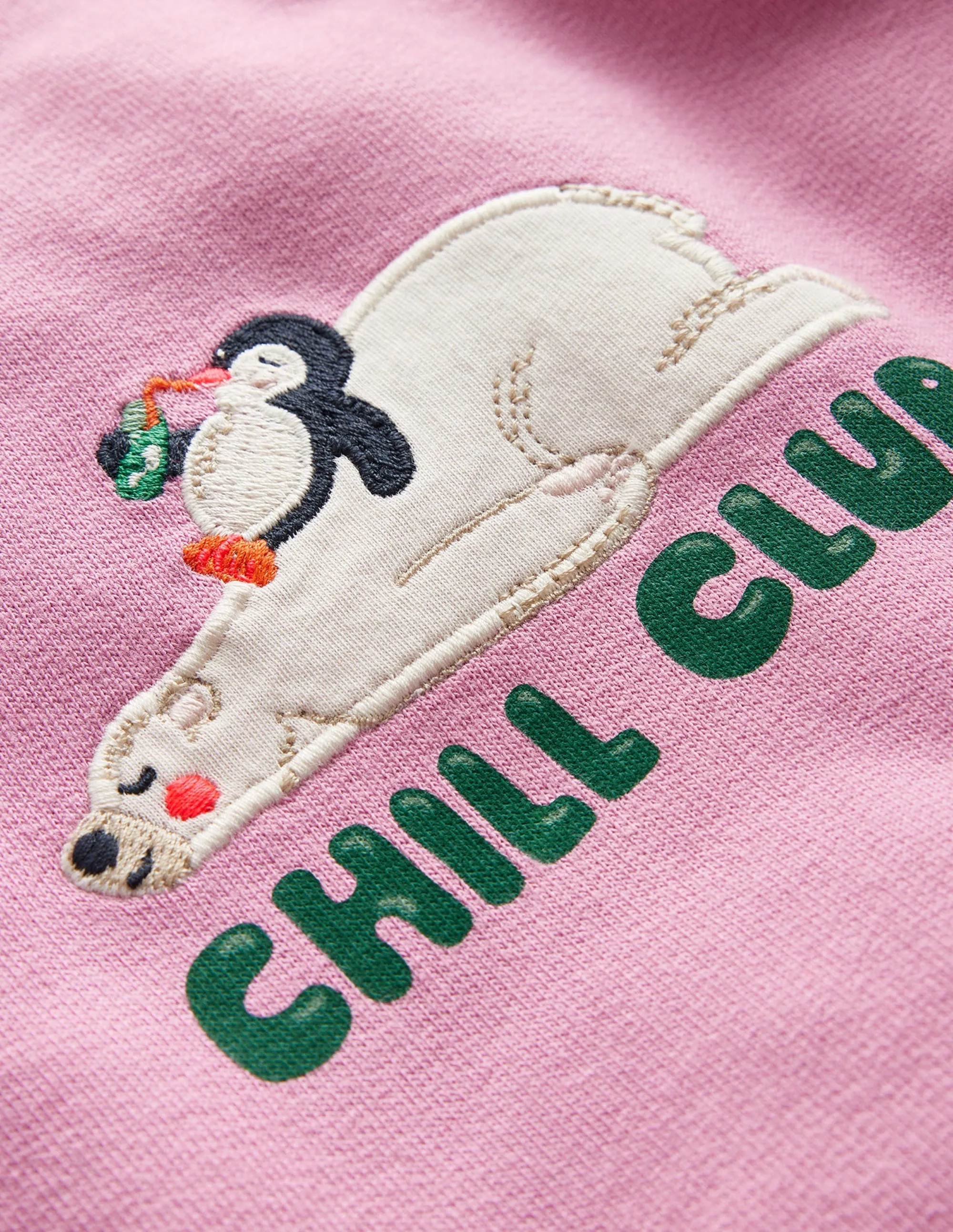 Relaxed Logo Sweatshirt-Sherbet Pink Polar Bear