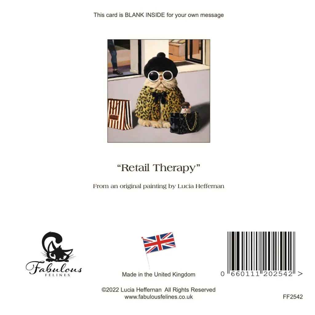 Retail Therapy by Lucia Heffernan Cat Greeting Card