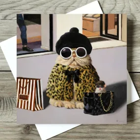 Retail Therapy by Lucia Heffernan Cat Greeting Card