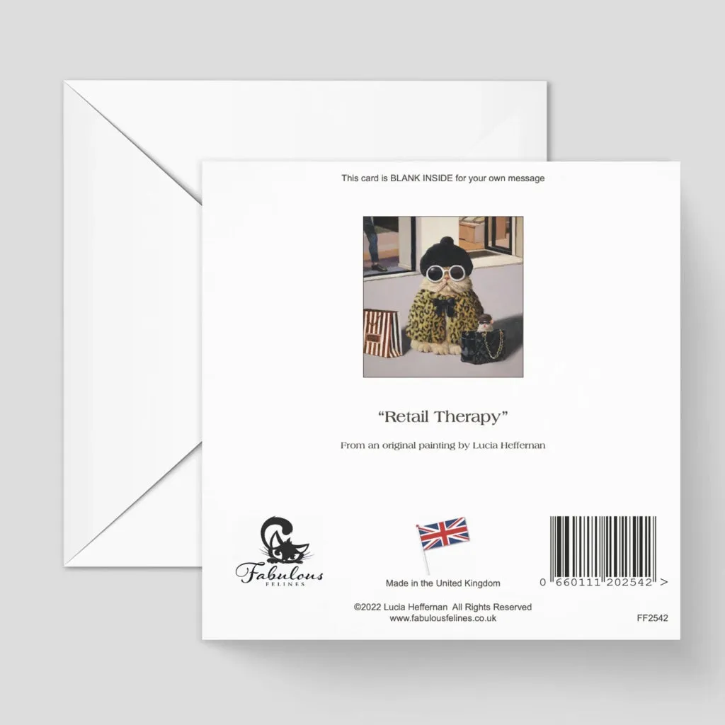 Retail Therapy by Lucia Heffernan Cat Greeting Card