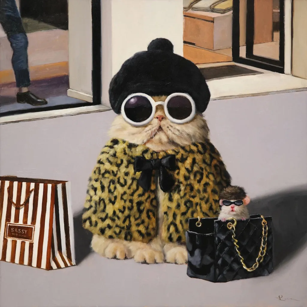 Retail Therapy by Lucia Heffernan Cat Greeting Card