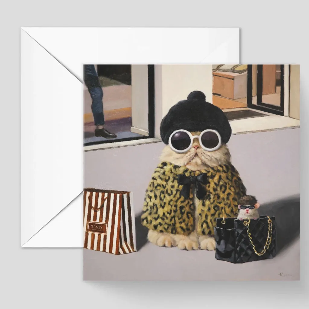 Retail Therapy by Lucia Heffernan Cat Greeting Card