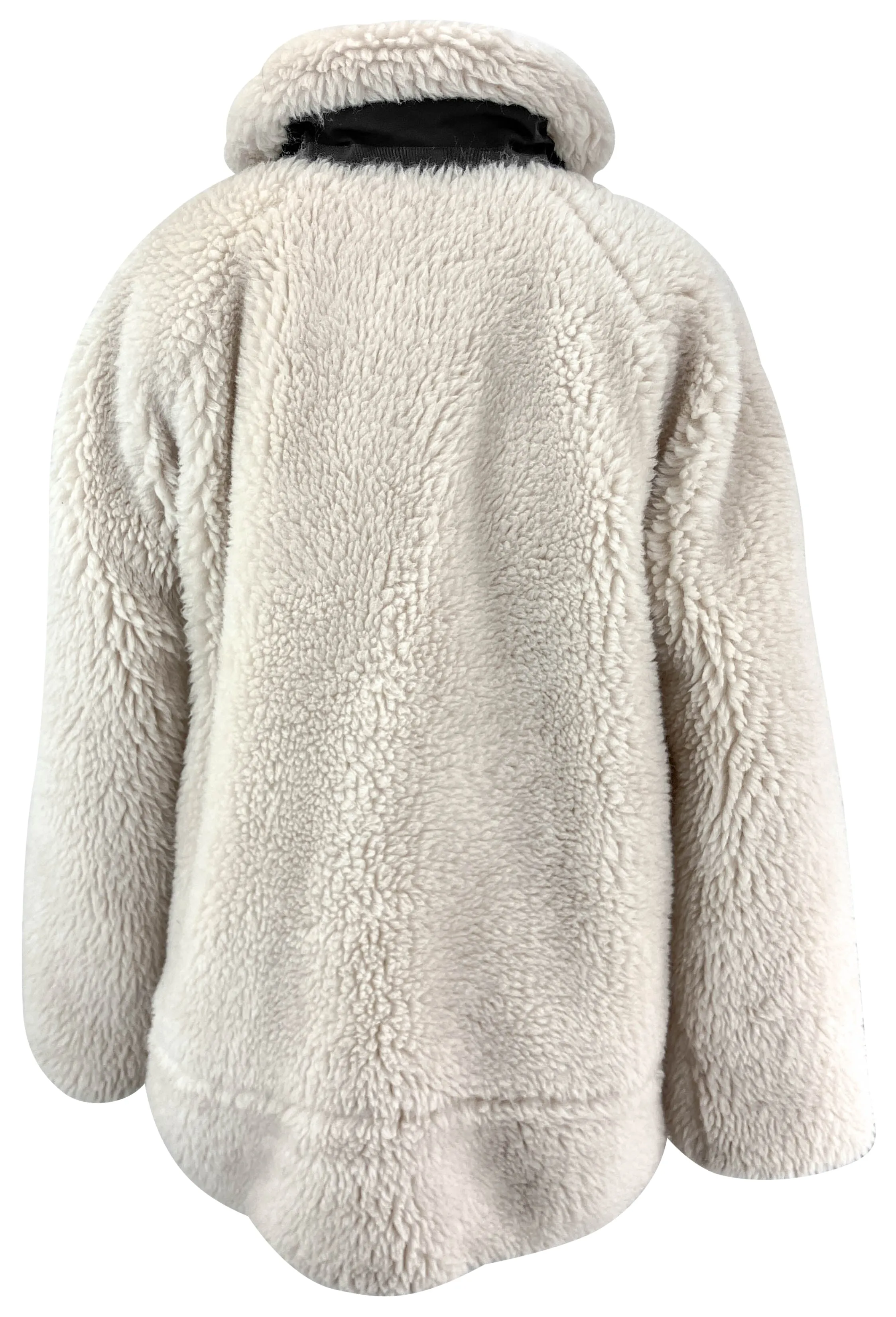 sacai Faux Shearling Jacket in Cream/Black