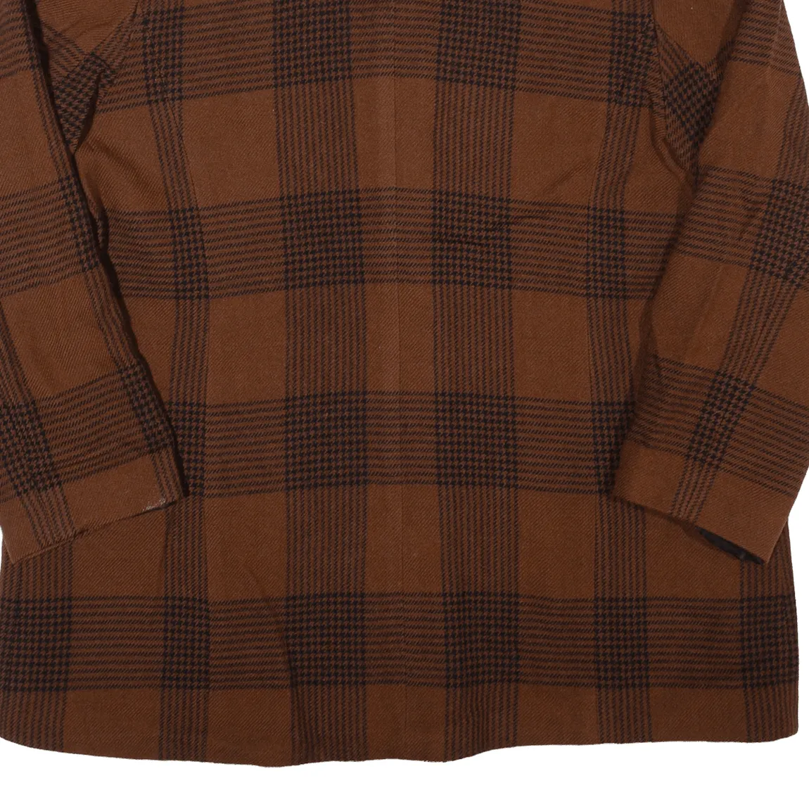 SHEARLING Womens Blazer Jacket Brown 90s Check XL
