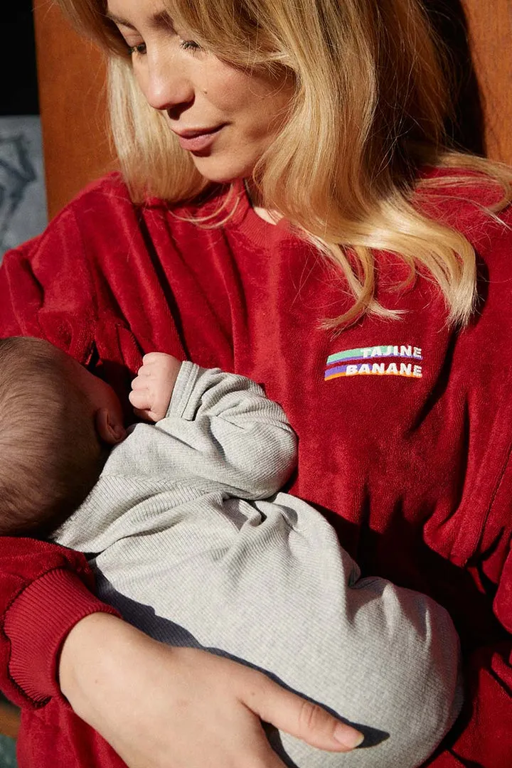 Tajinebanane - Sweatshirt d'allaitement en éponge - Mom Red||Tajinebanane - Sweat Breastfeeding  - Mom Red