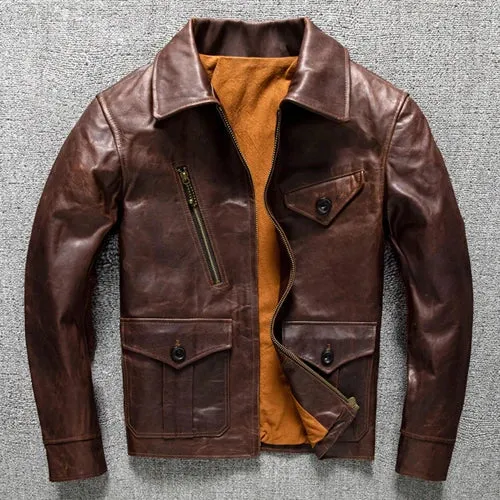 Vintage Leather Jacket Men